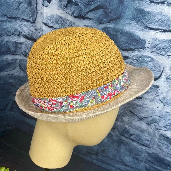 Beige Women\'s Straw Fedora with Cream Ribbon Floral Accent OS New Straw Floral Hats for Women for sale | eBay main image 4